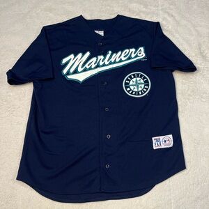 Vintage 90s True Fan MLB Seattle Mariners Ken Griffey Jr Jersey Mens L Vtg 1999